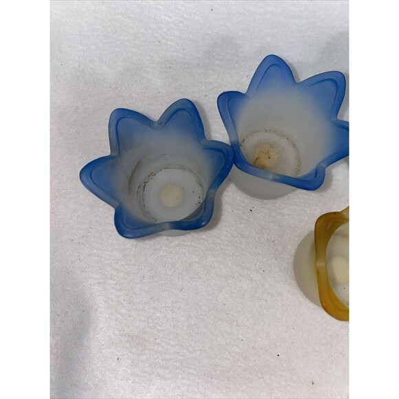 Party Lite Jewel Tulip Candle Holders Tealight Retired Frosted 5 Set spring - Picture 3 of 7